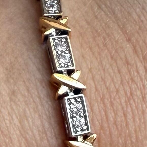 X Cross Design Zirconia Charm Bracelets for Women Men - Picture 4 of 6